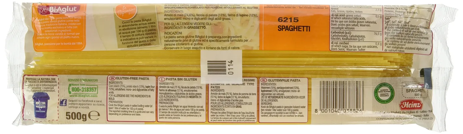 Biaglut Spaghetti pasta senza glutine 10x500g mais