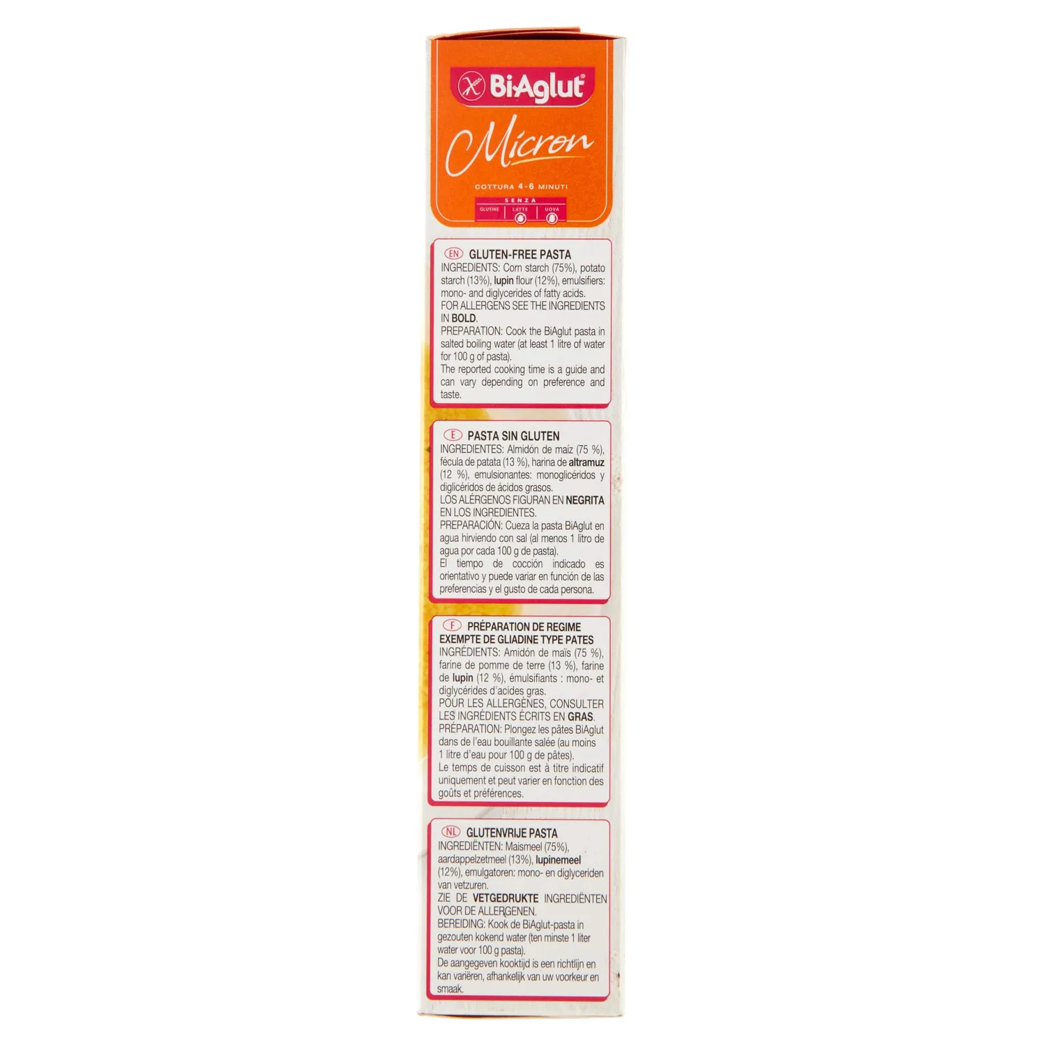 Biaglut Pastina Micron senza glutine 12x250g uova mais