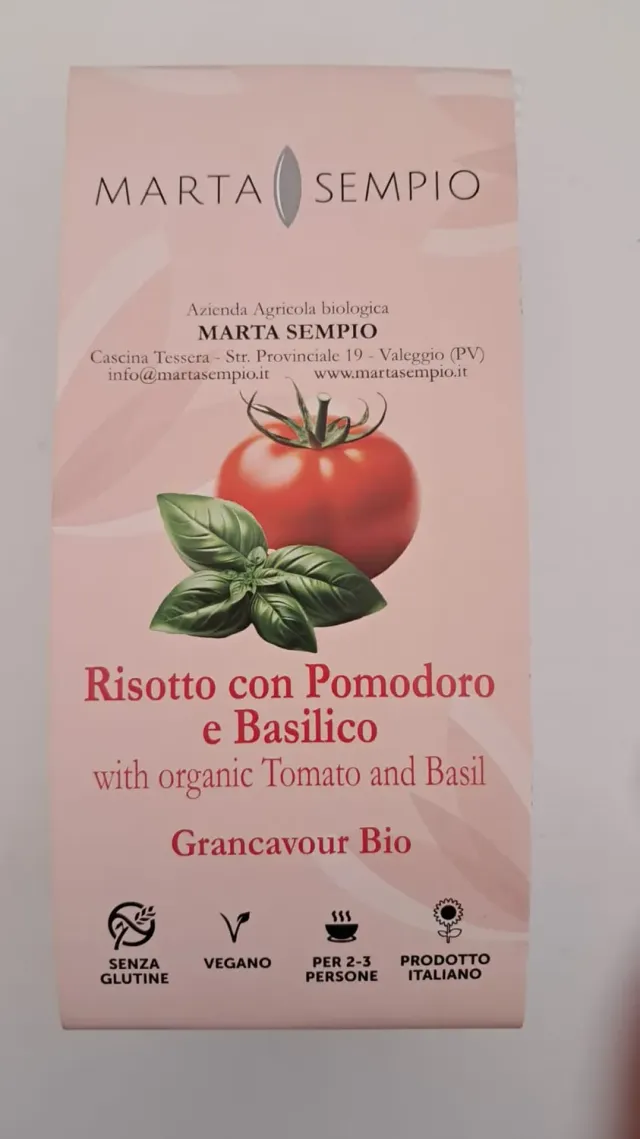 Lazio Km0 Risotto Grancavour Pomodoro Basilico Bio