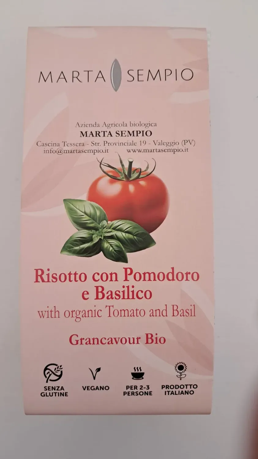 Lazio Km0 Risotto Grancavour Pomodoro Basilico Bio