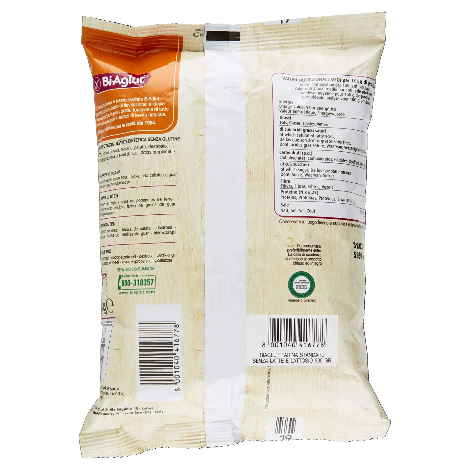 Biaglut Farina senza glutine 500g 6 confezioni