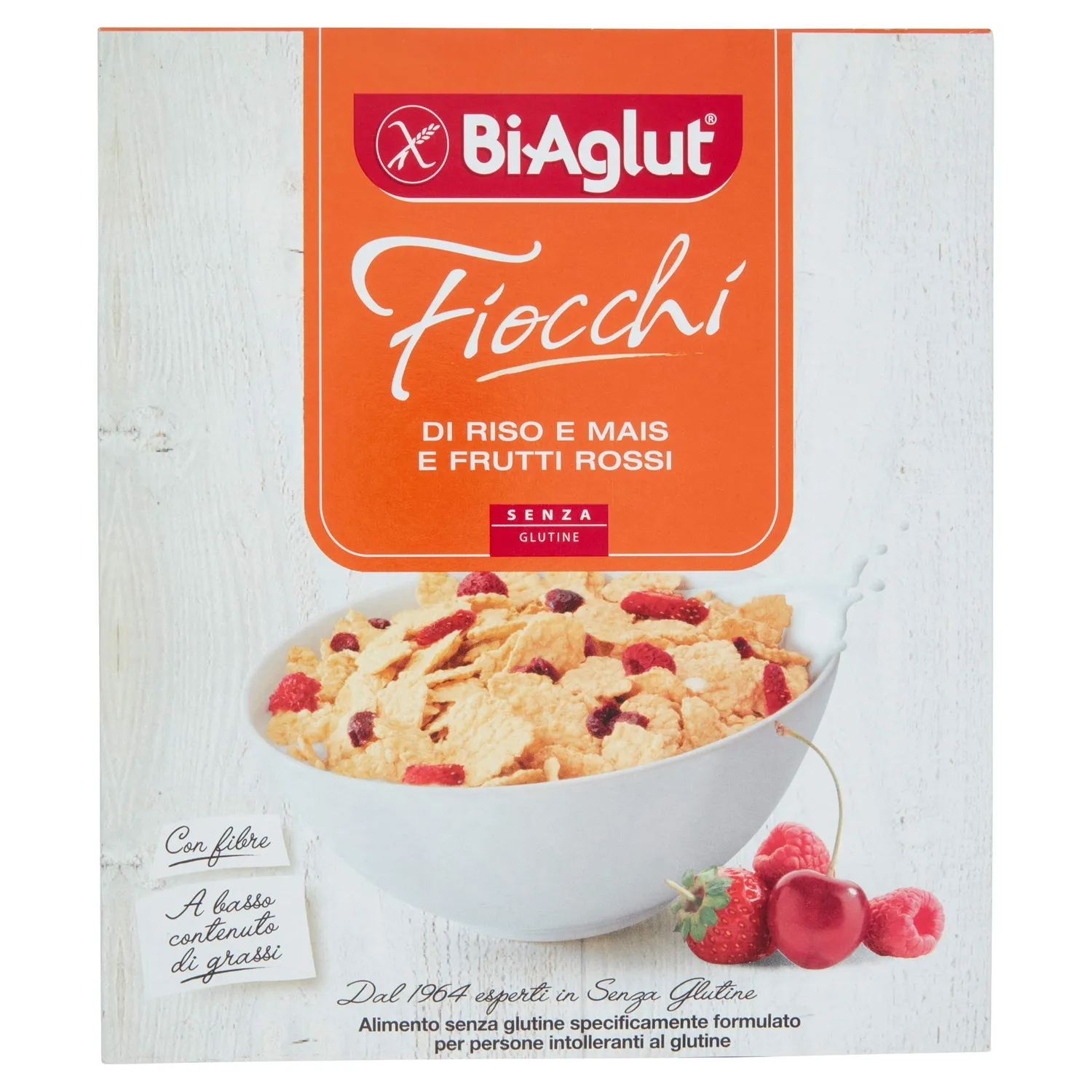 Biaglut Fiocchi Riso Mais Frutti Rossi cereali 275g 8 pezzi