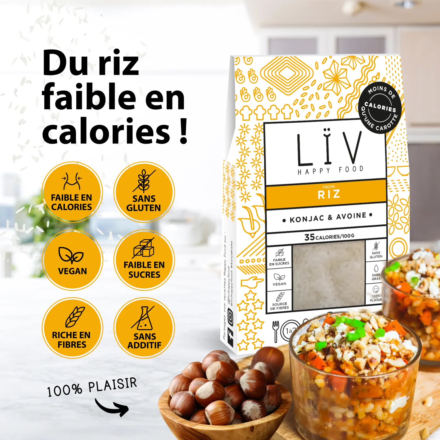LÏV Happy Food Riso konjac 6 pezzi senza glutine