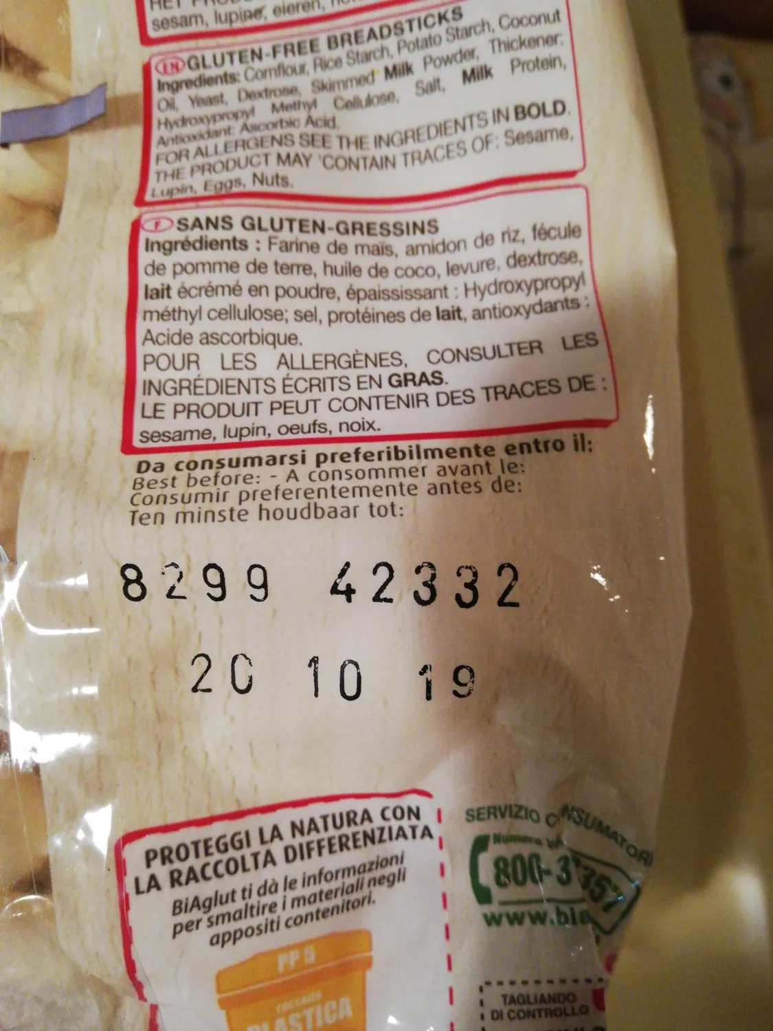 Biaglut Grissini Classici 150g senza glutine