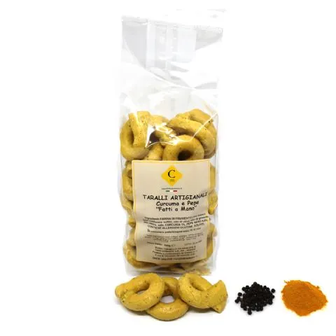 Taralli curcuma e pepe snack salato artigianale