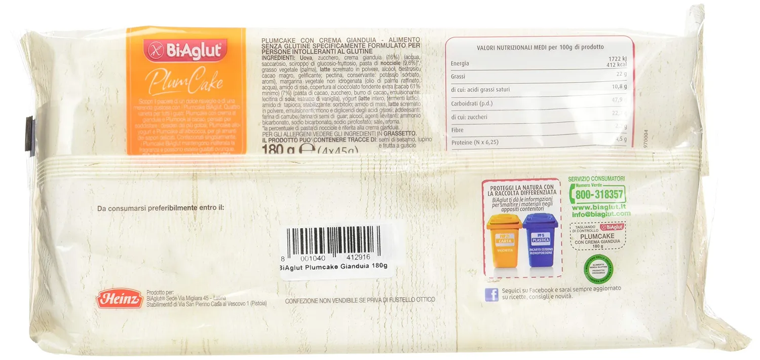 Biaglut Merendina Gianduia merendine senza glutine 6x200g