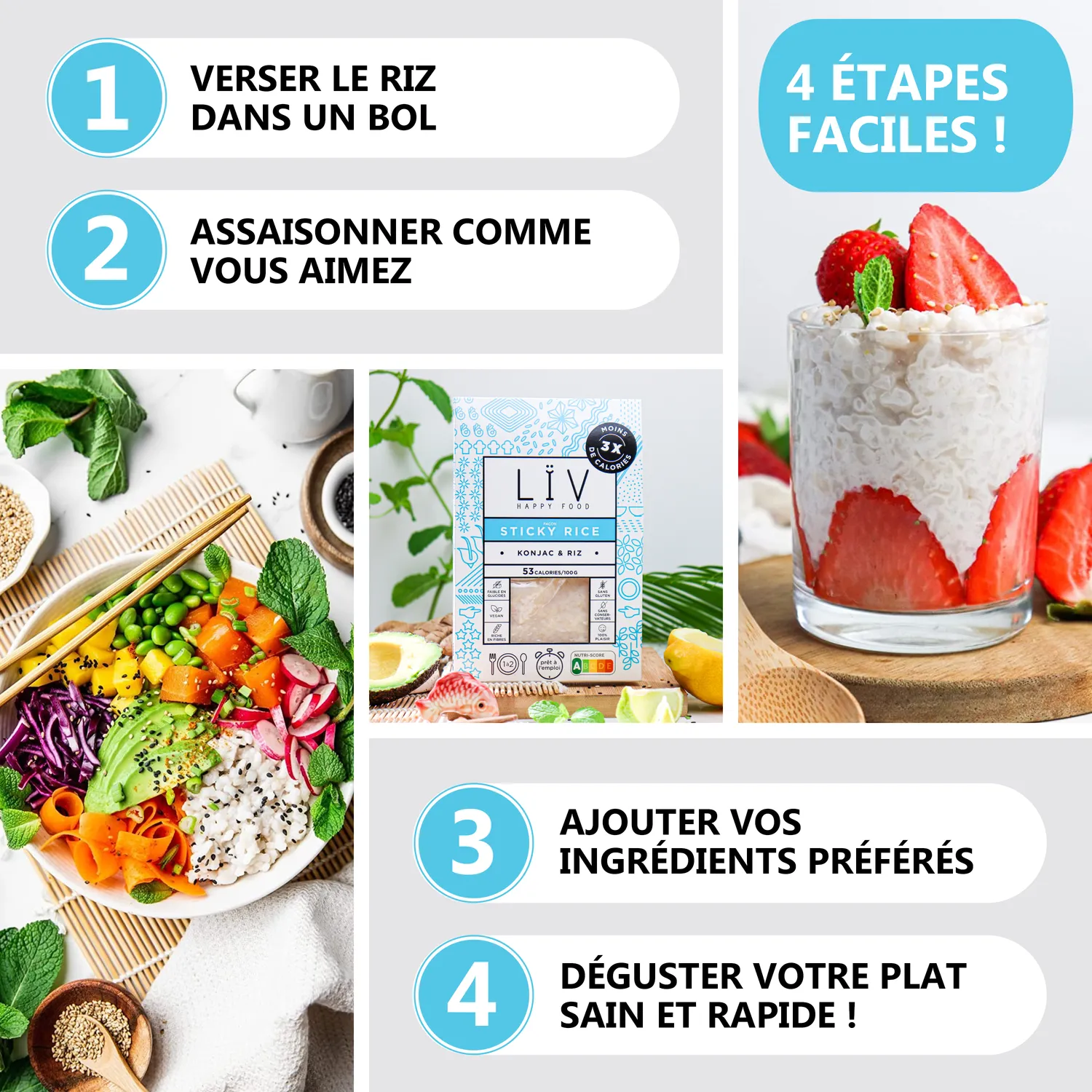 LÏV Happy Food Sticky Rice konjac 6 pezzi senza glutine