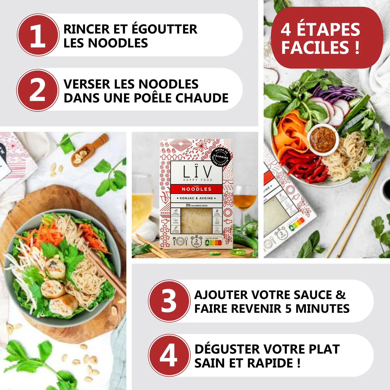 LÏV Happy Food Noodles konjac 6 pezzi senza glutine