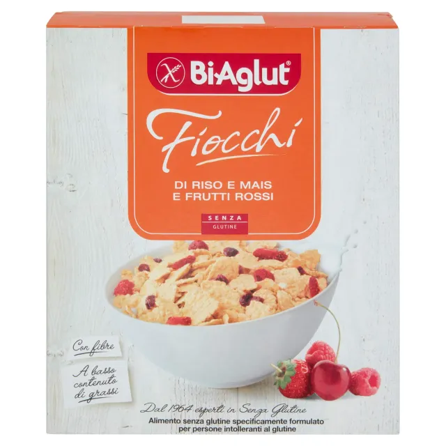 Biaglut Fiocchi Riso Mais Frutti Rossi cereali 275g 8 pezzi