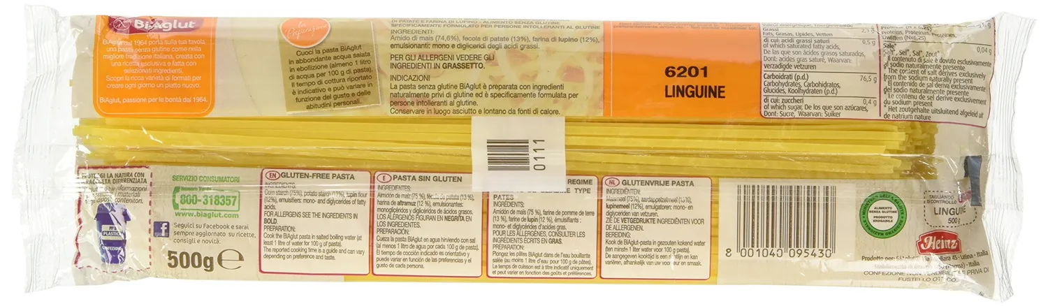 Biaglut Linguine 500g senza glutine di mais