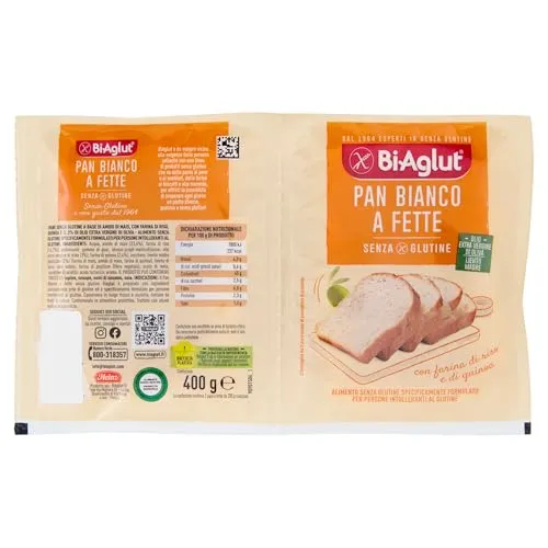Biaglut Pane Bianco a Fette senza glutine 6x400g