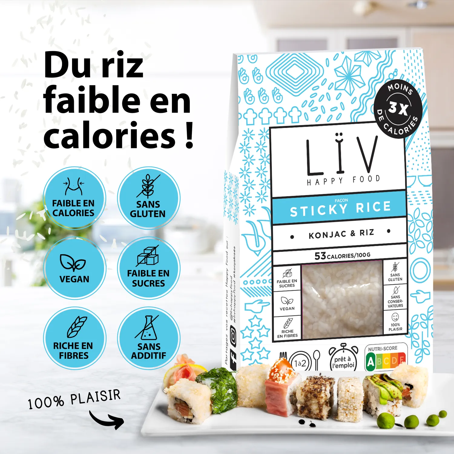 LÏV Happy Food Sticky Rice konjac 6 pezzi senza glutine