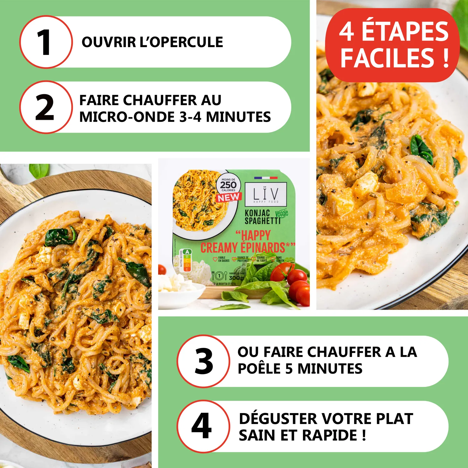 Lïv Happy Food Konjac ricotta spinaci 6 piatti leggeri