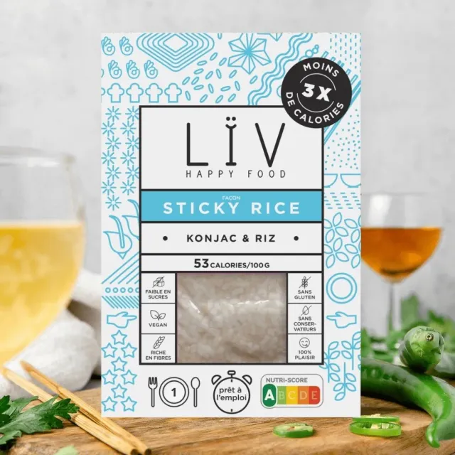 LÏV Happy Food Sticky Rice konjac 6 pezzi senza glutine
