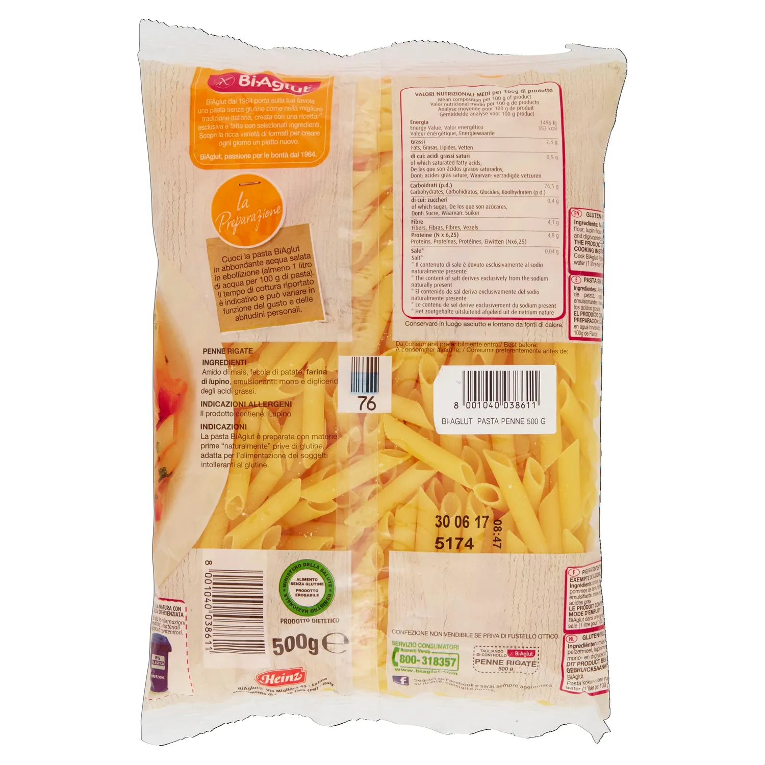 Biaglut Pasta Penne senza glutine 6x500g