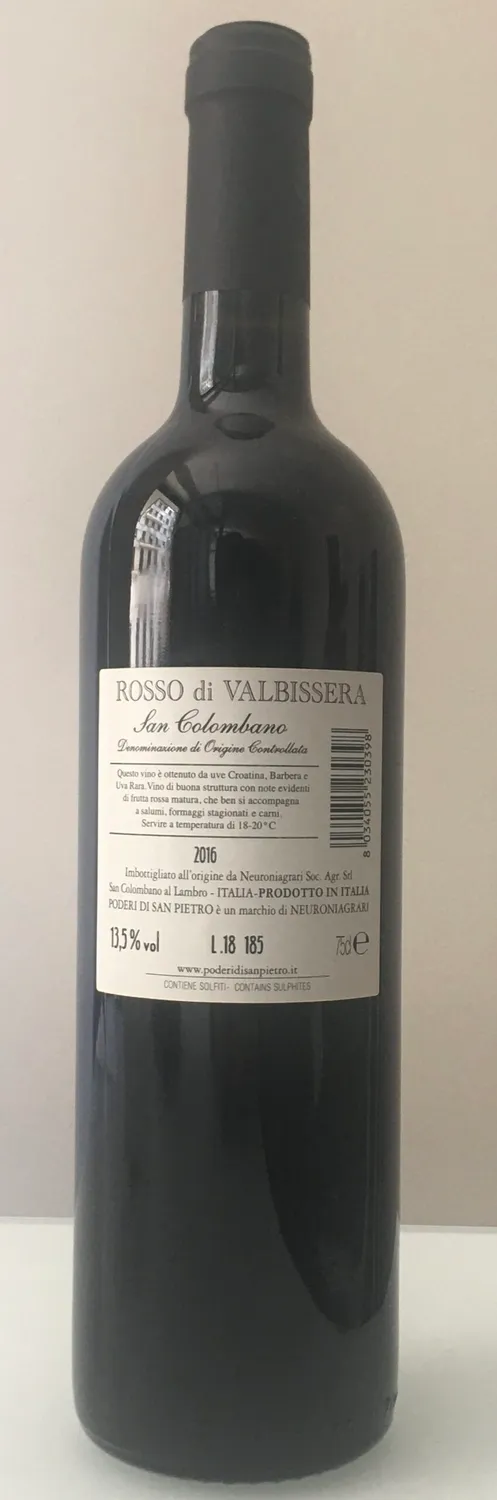 Valbissera Rosso vino 75 cl San Colombano