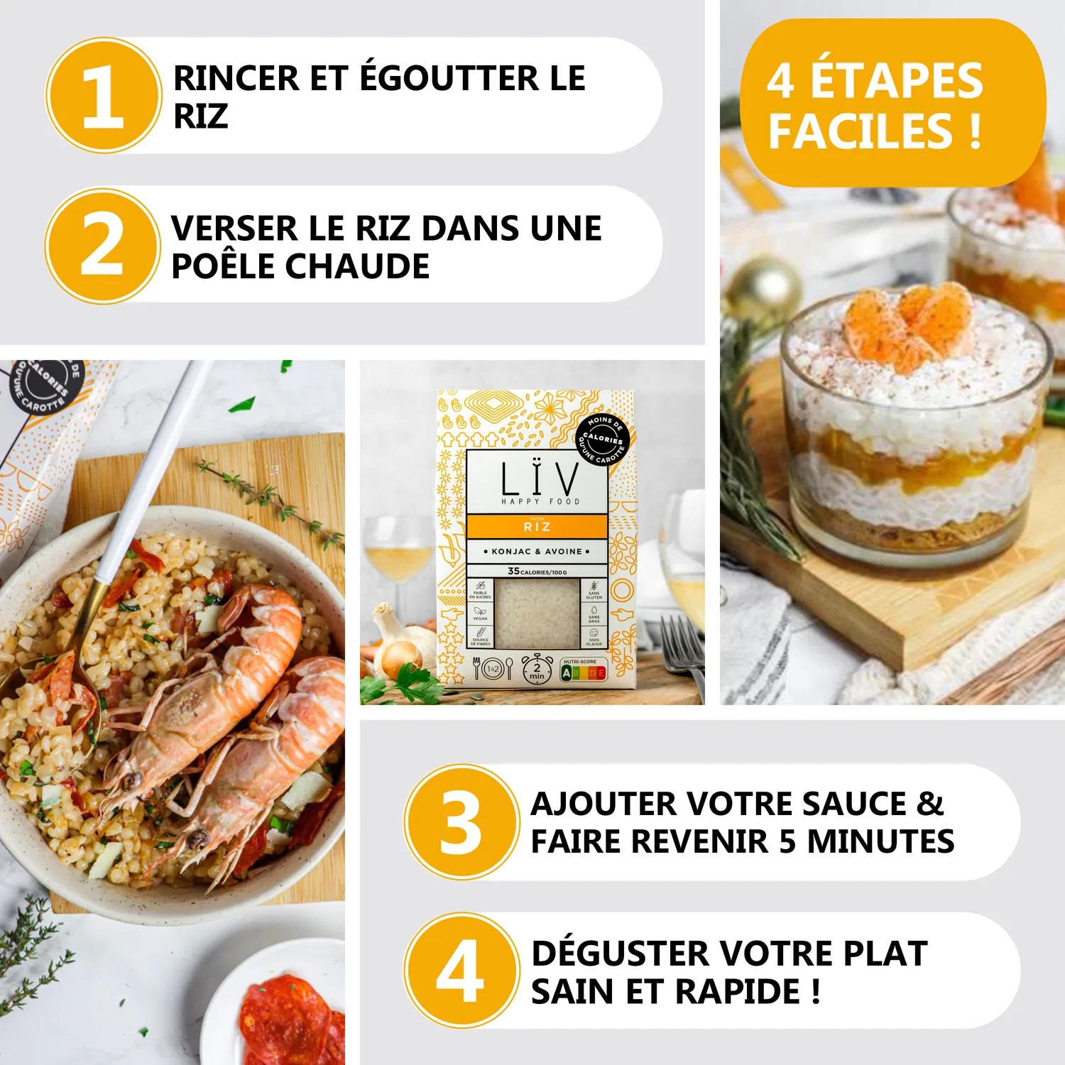 LÏV Happy Food Riso konjac 6 pezzi senza glutine