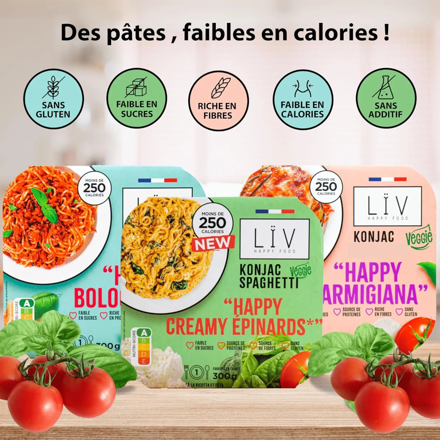 LÏV Happy Food Assortimento piatti konjac 6 pezzi ipocalorici