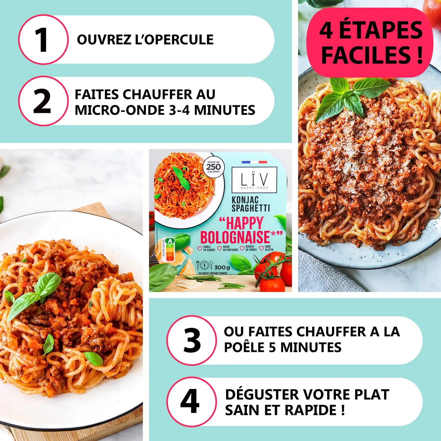LÏV Happy Food Bolognese konjac 6 piatti senza glutine