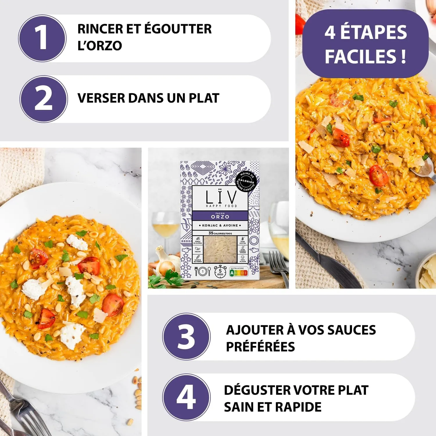 Lïv Happy Food Orzo pasta konjac avena Start Box 6 pezzi