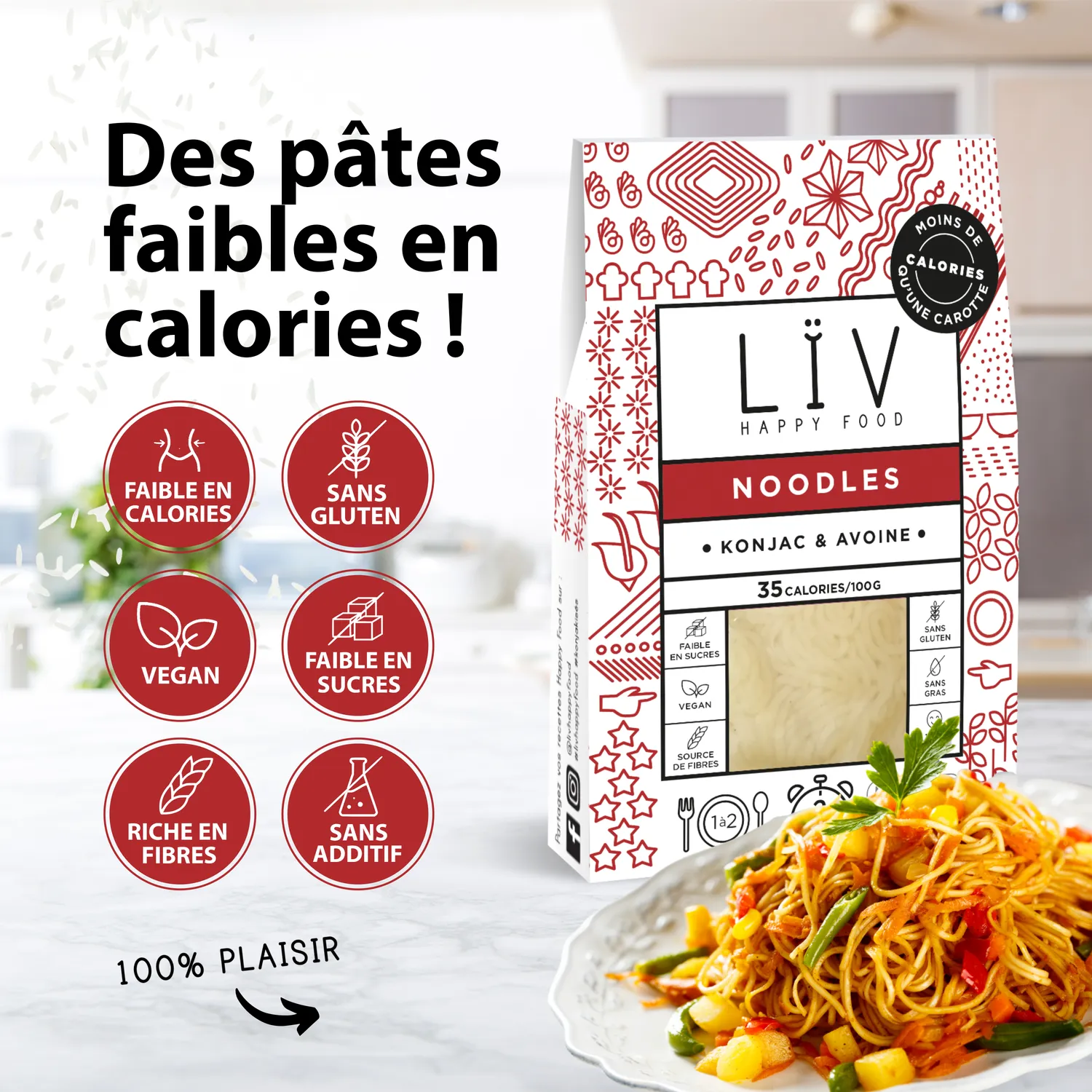 LÏV Happy Food Noodles konjac 6 pezzi senza glutine